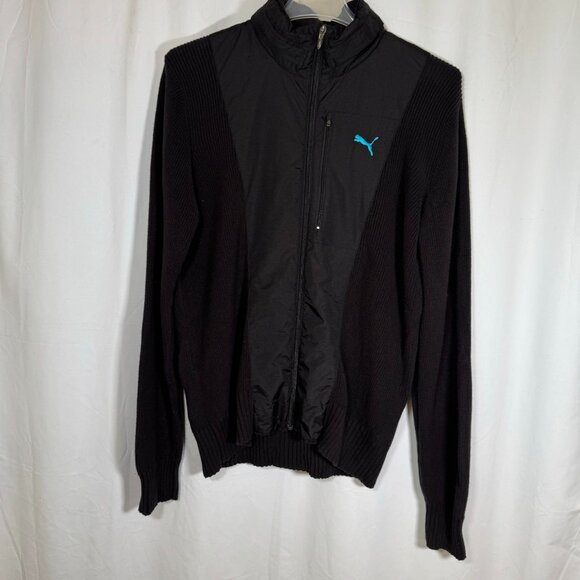 Puma Other - PUMA Black Solid Activewear Men's Sweater Jacket Size Xl X LargeCotton Nylon Rib